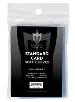 1000ct (10 Packs) Max Pro Black Label Soft Card Sleeves for Standard Size Trading Cards