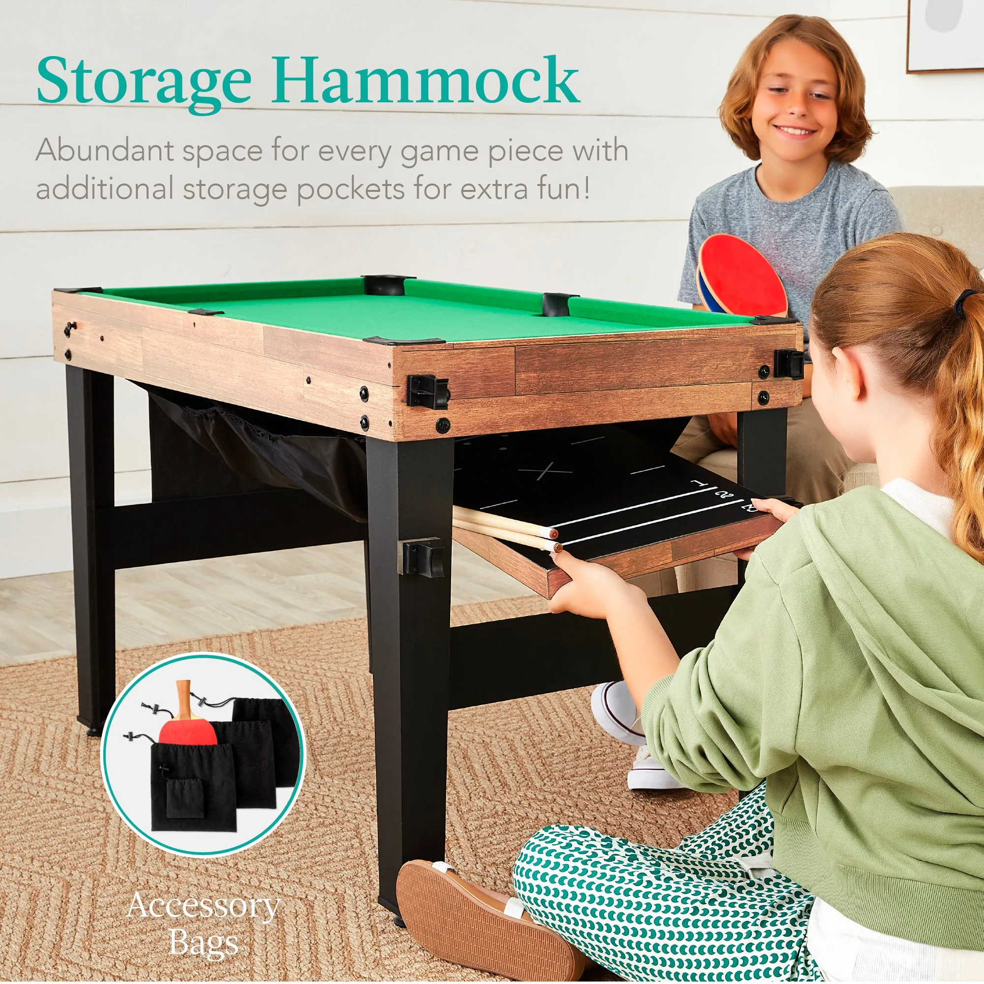 13-in-1 Combo Game Table Set w/ Ping Pong, Foosball, Basketball, Air Hockey