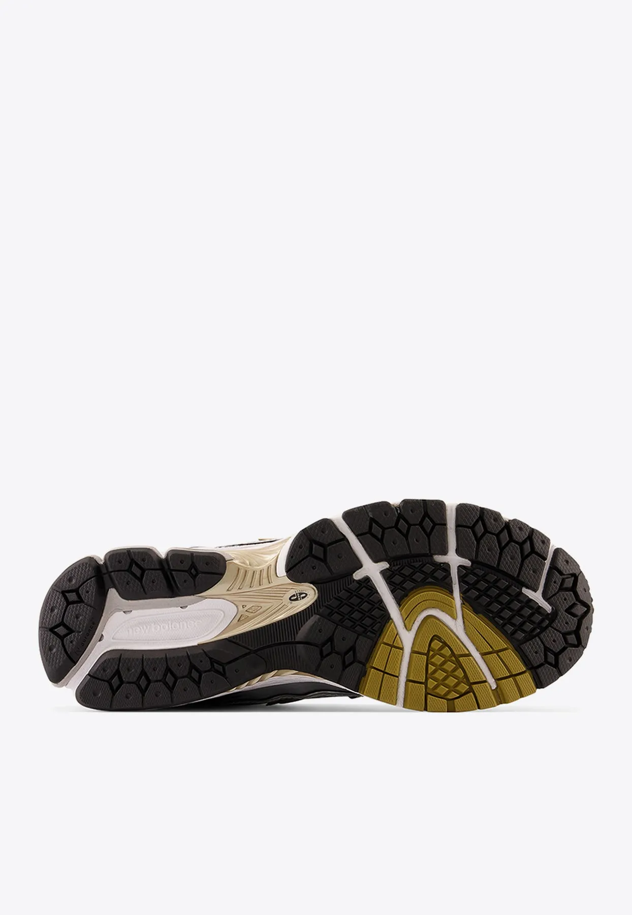 1906R Low-Top Sneakers in Metallic Silver with Metallic Gold