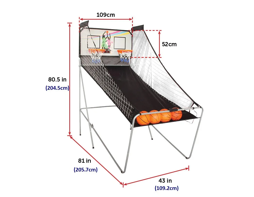 8-Game 2-Player Foldable Arcade Basketball Game