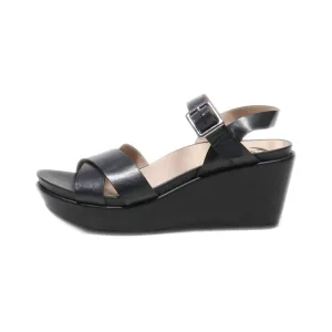 Abeo Hana Wedge Shoes Leather Black Colour For Women