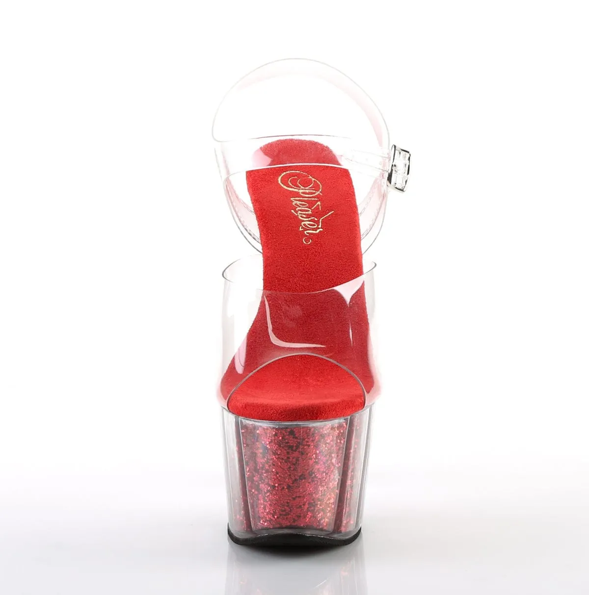 ADORE-708G Clear/Red Glitter Inserts