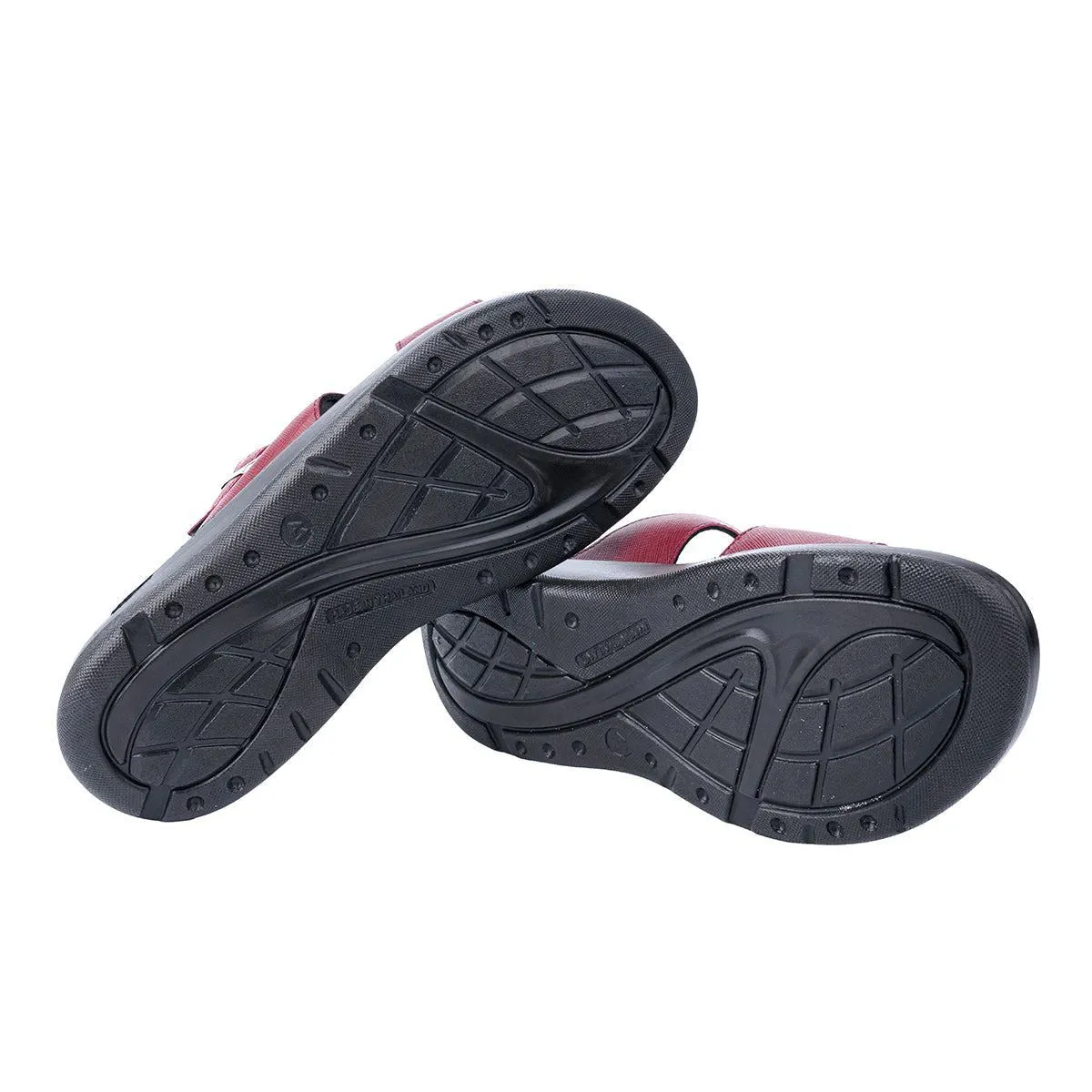 Aerothotic Medical Casual Sandals Leather Red Colour For Men