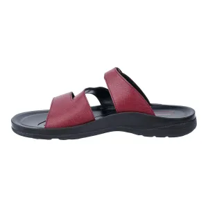 Aerothotic Medical Casual Sandals Leather Red Colour For Men