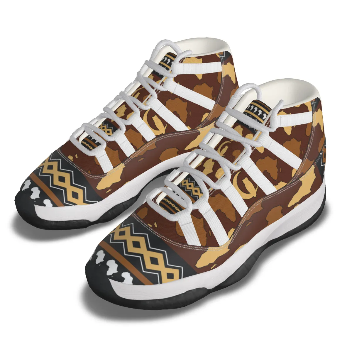 AFRICAN ORNEMENT High Top Basketball Shoes