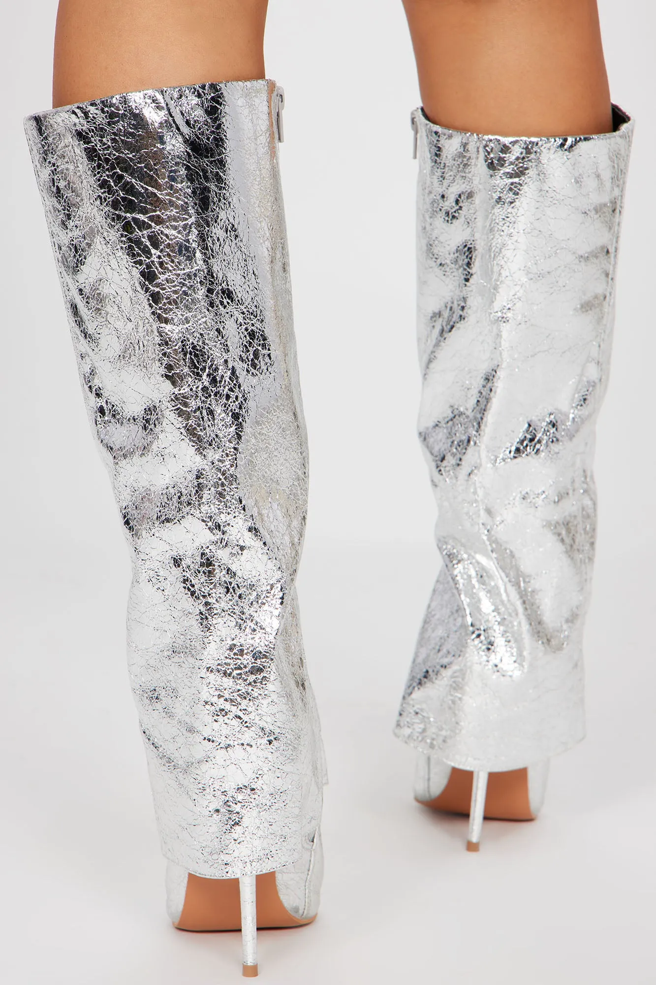 After Hours Heeled Boots - Silver