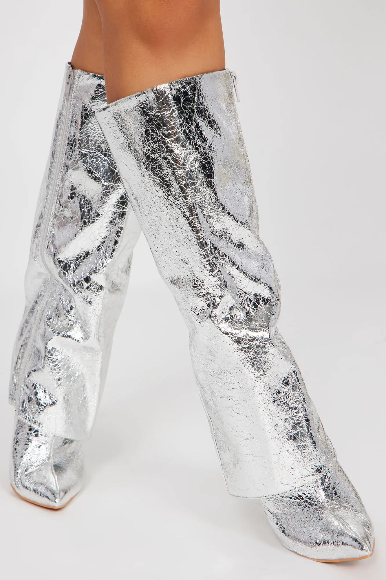 After Hours Heeled Boots - Silver