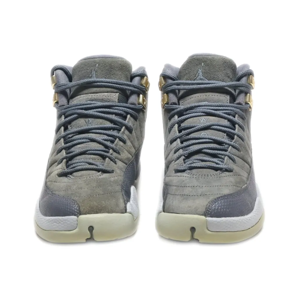 Air Jordan Retro 12 Sneakers Suede Grey Colour For Kids