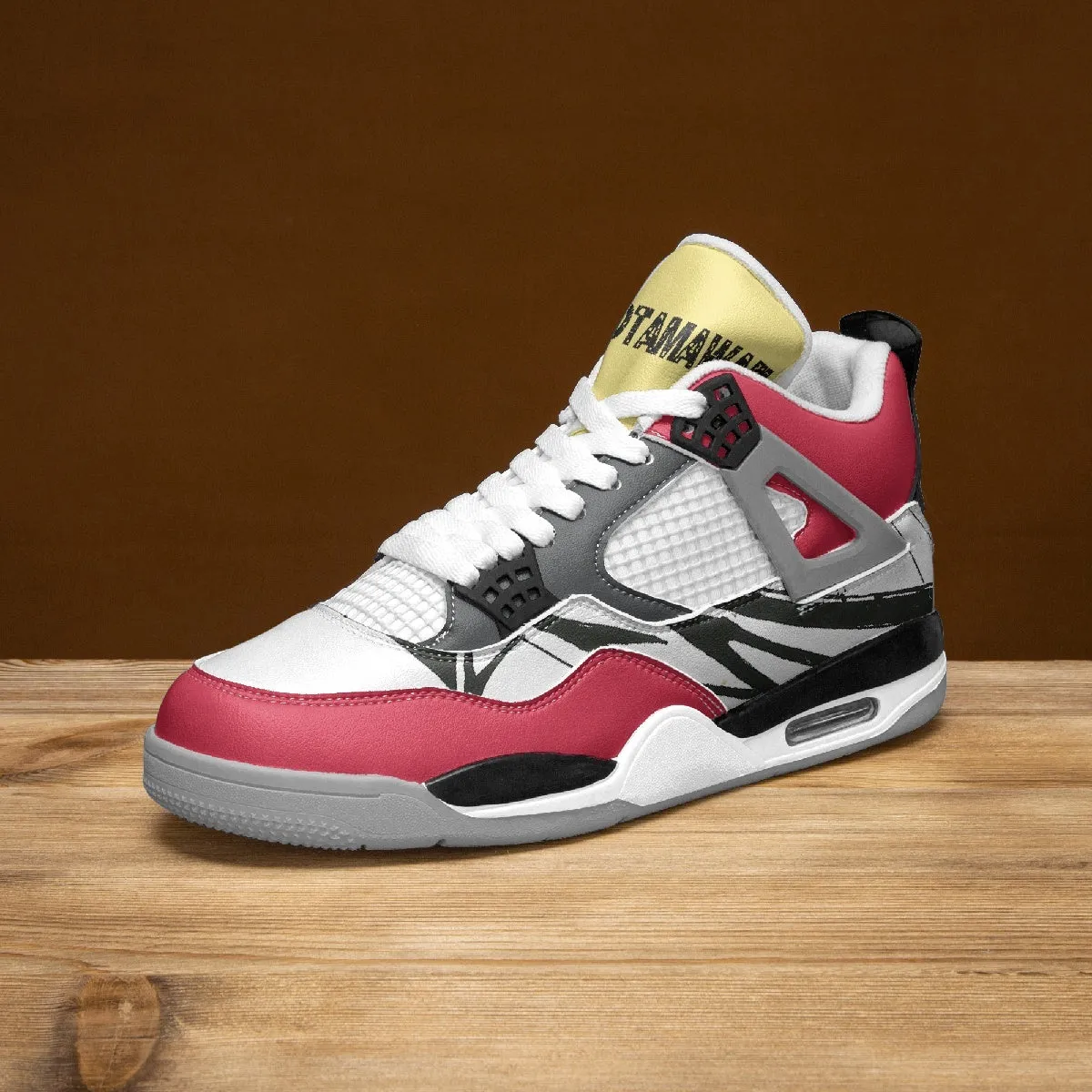 AJ4 Basketball Sneakers -Grey Sole/ Red