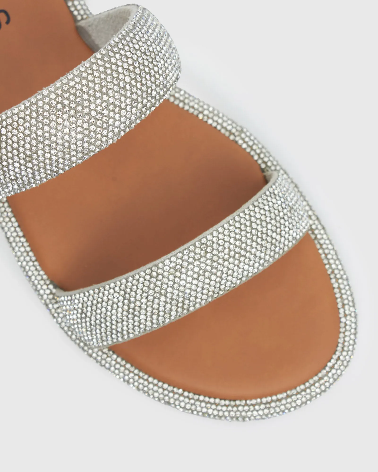 AMBER Diamante Embellished Flat Sandals