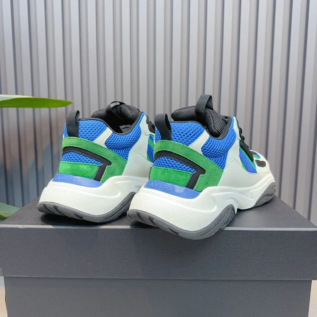 AMR Green and White Bone Runner Sneakers -059