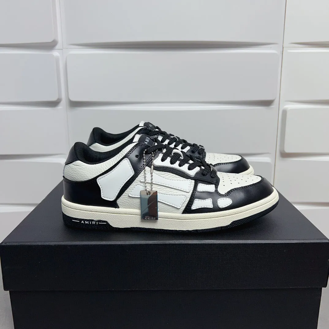 AMR Skel Top Low Black and White Sneakers-146