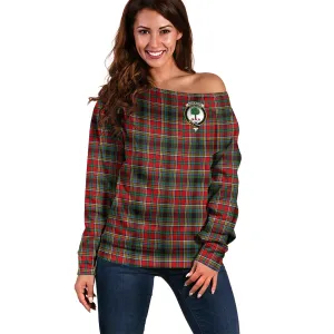 Anderson of Arbrake Tartan Off Shoulder Women Sweater with Family Crest