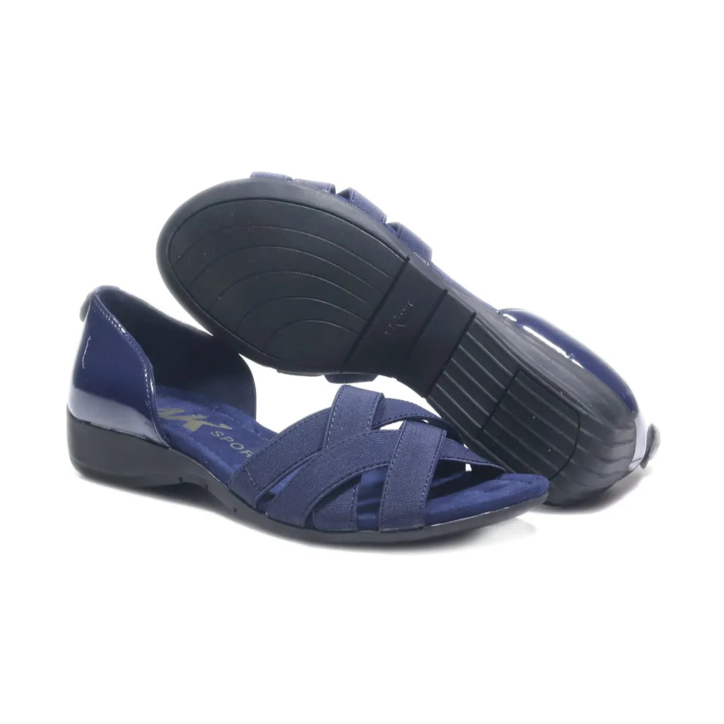 Anne Klein Flat Sandals Fabric Blue Colour For Women