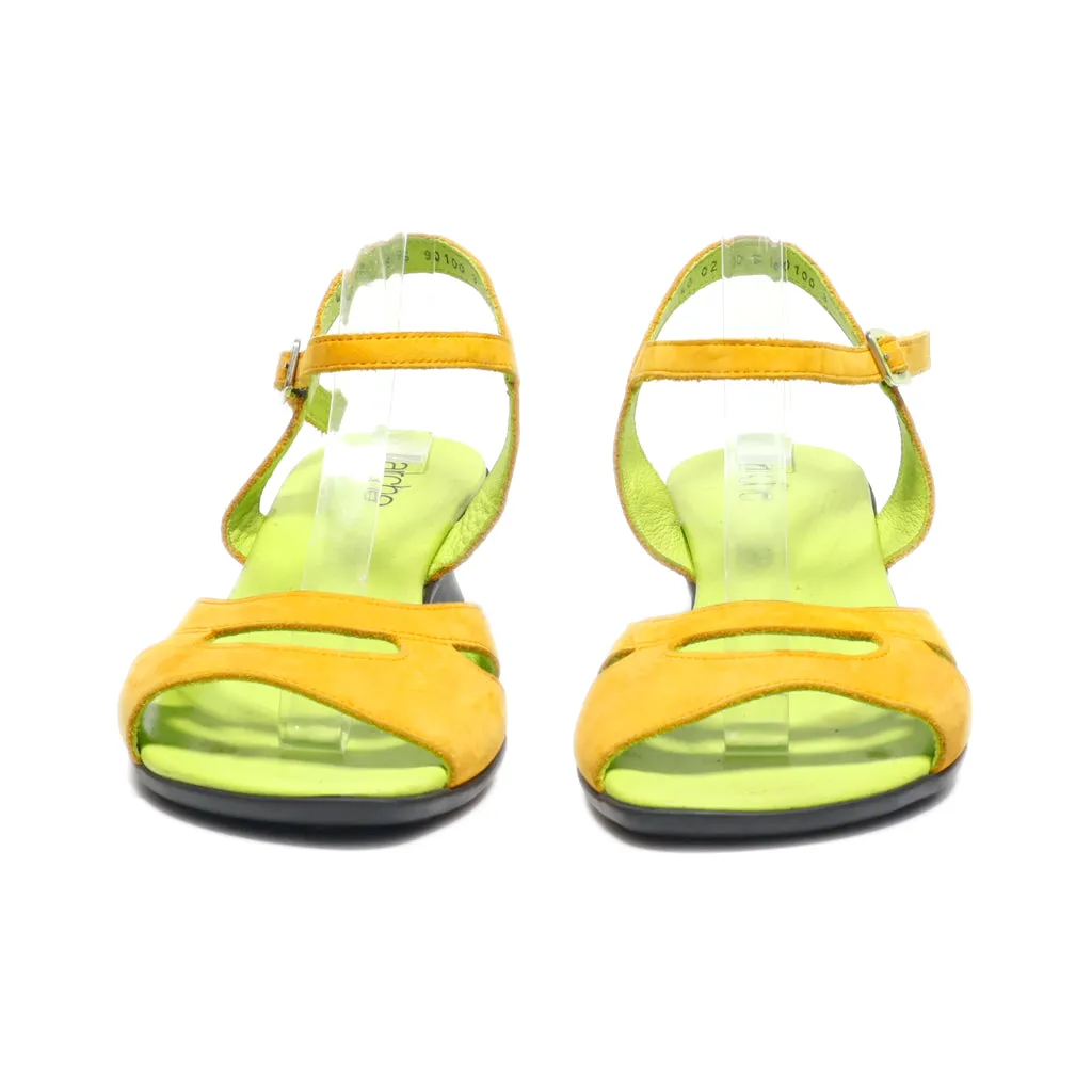 Arche Mid-Heel Sandals Leather Yellow Colour For Women