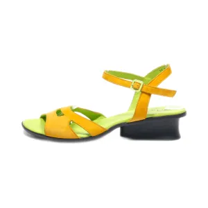 Arche Mid-Heel Sandals Leather Yellow Colour For Women