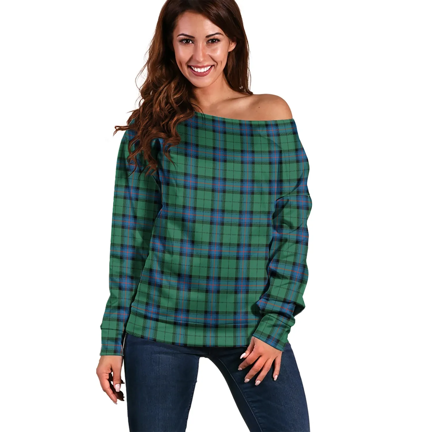 Armstrong Ancient Tartan Off Shoulder Women Sweater