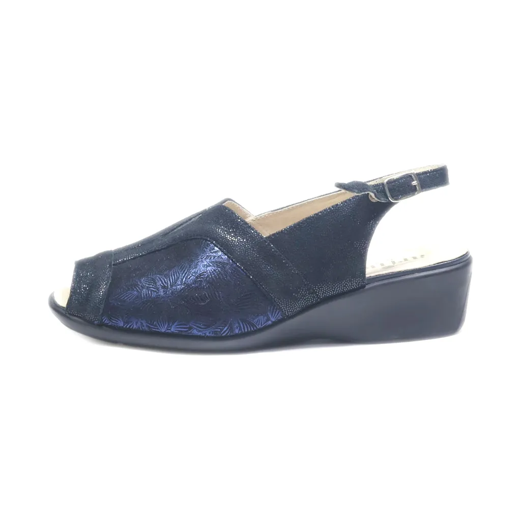 Artika Flat Sandals Leather Blue Colour For Women