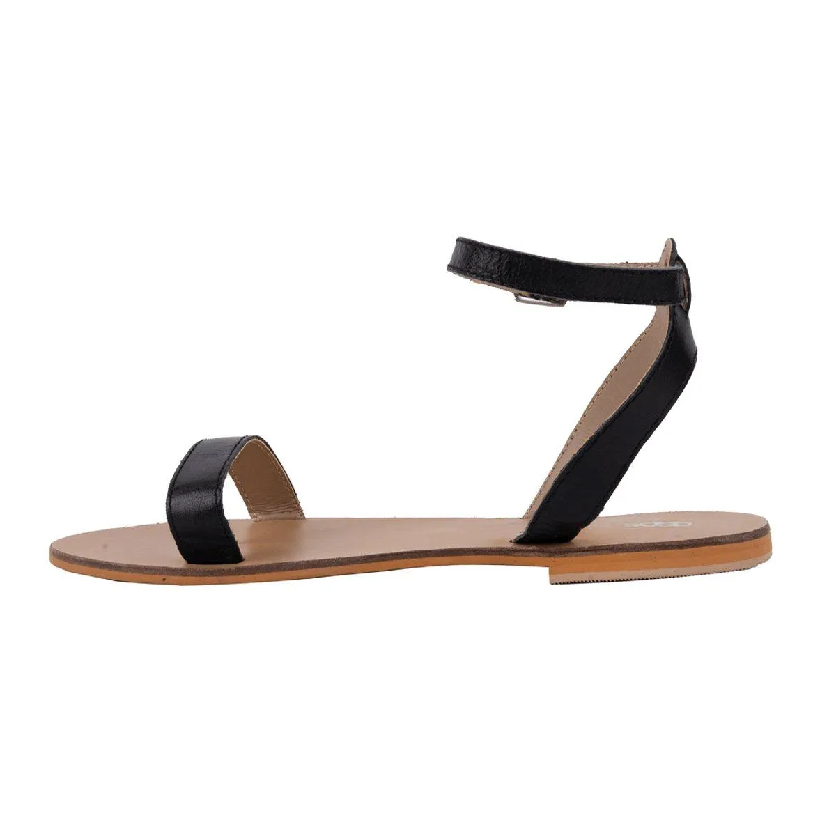 Asos Felon Strap Flat Sandals Leather Black Colour For Women