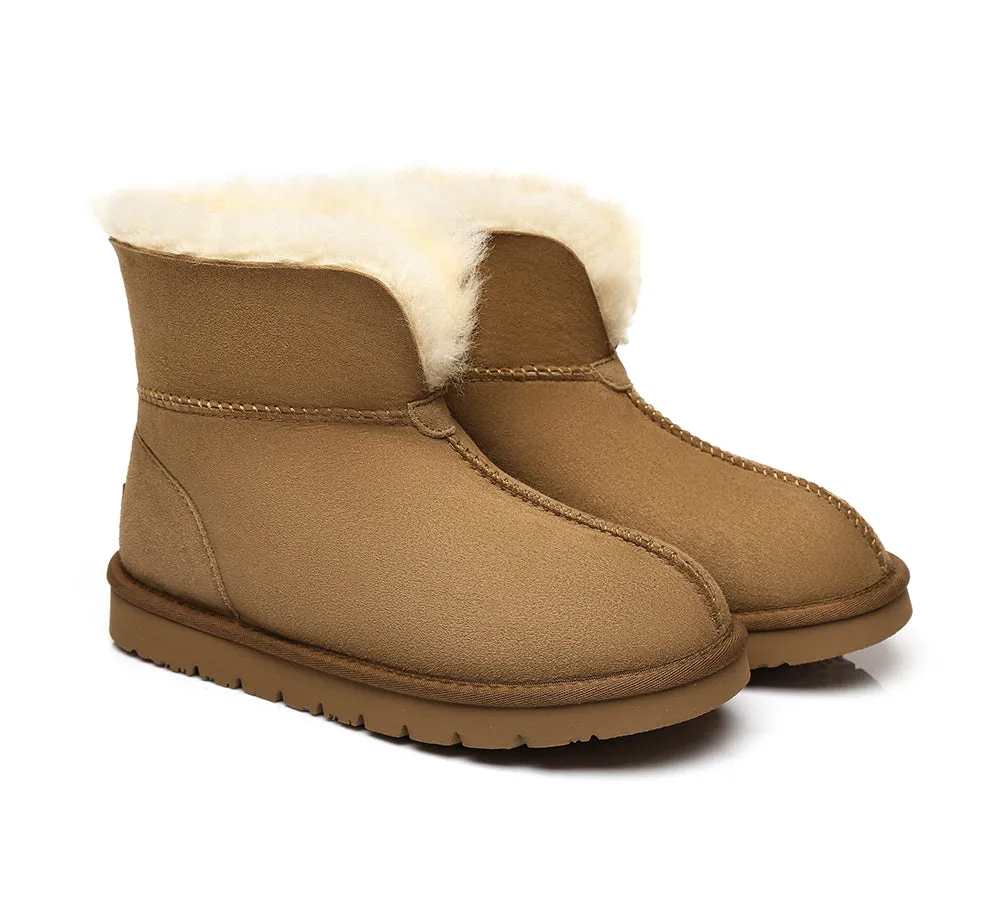 AUSTRALIAN SHEPHERD® UGG Slippers Double Face Sheepskin Wool Collar Ankle Mallow