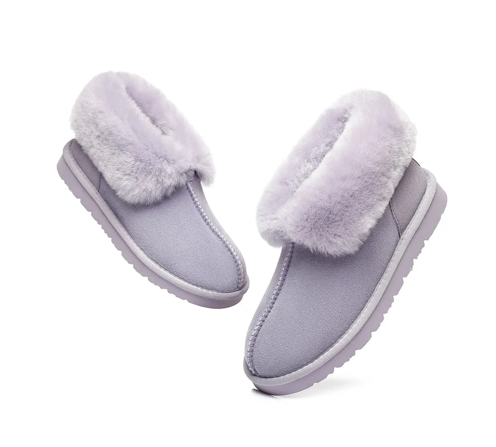 AUSTRALIAN SHEPHERD® UGG Slippers Double Face Sheepskin Wool Collar Ankle Mallow