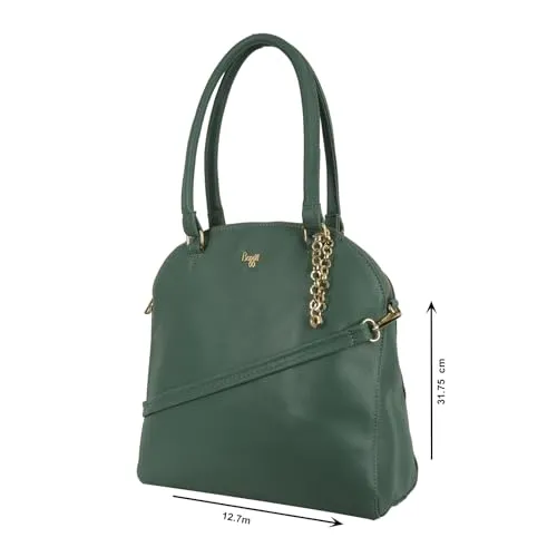 Baggit Women Green Bowling Handbag Large Size | Ladies Stylish Casual Purse Bag