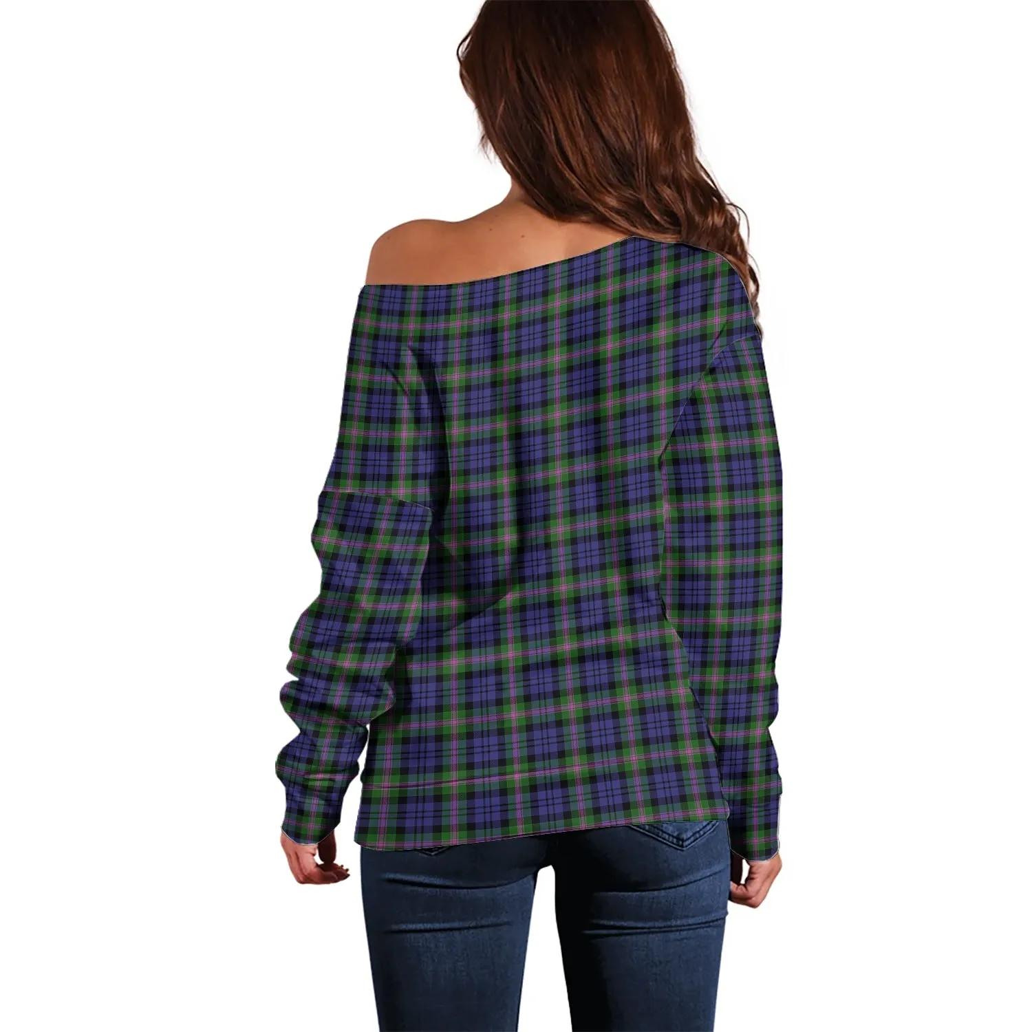 Baird Modern Tartan Off Shoulder Women Sweater