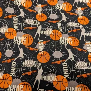 Basketball Player fabric with Basketball Text