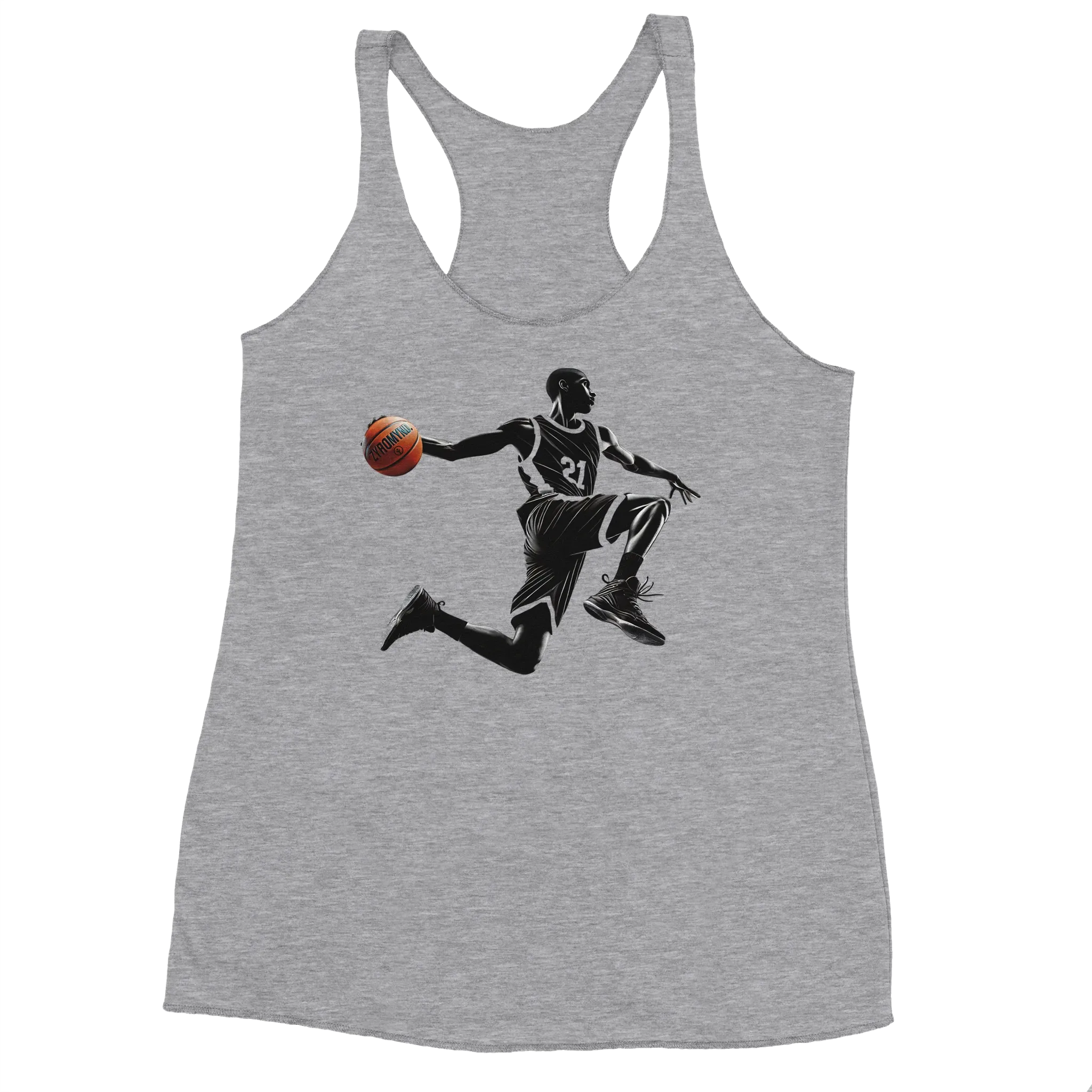 Basketball Player Mid-Air Design - Women's Racerback Tank Top | Next Level 6733