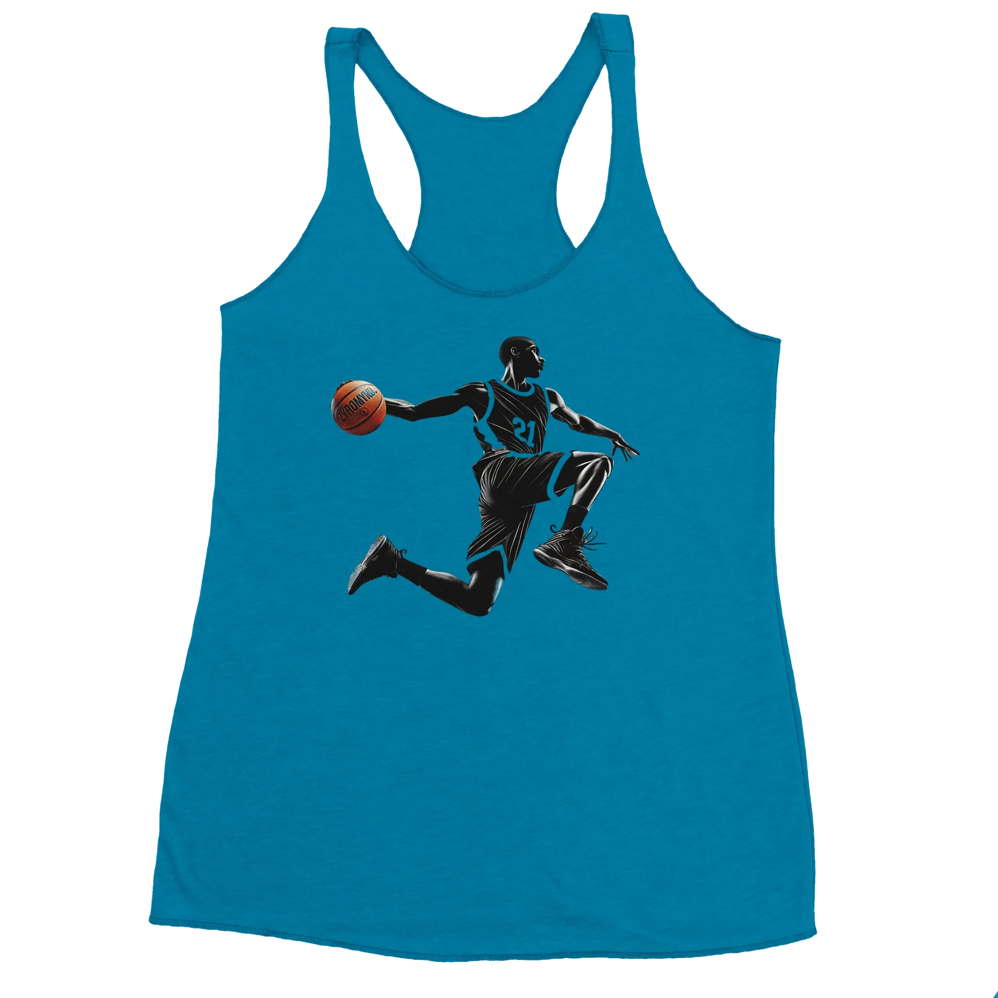 Basketball Player Mid-Air Design - Women's Racerback Tank Top | Next Level 6733