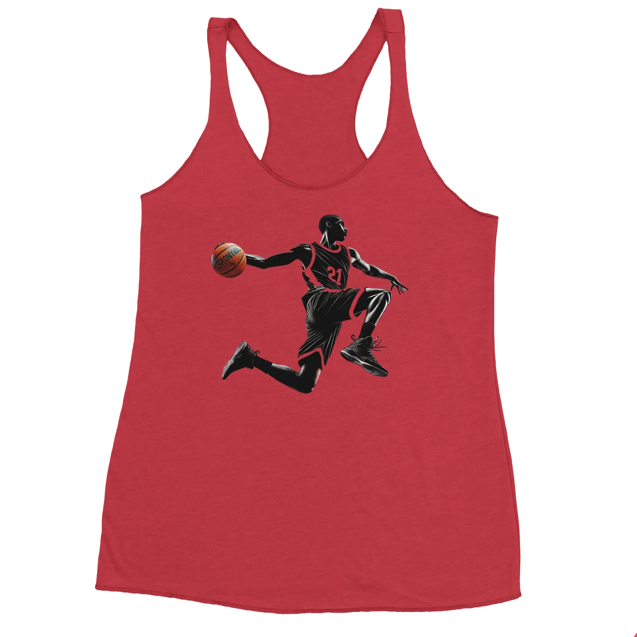 Basketball Player Mid-Air Design - Women's Racerback Tank Top | Next Level 6733