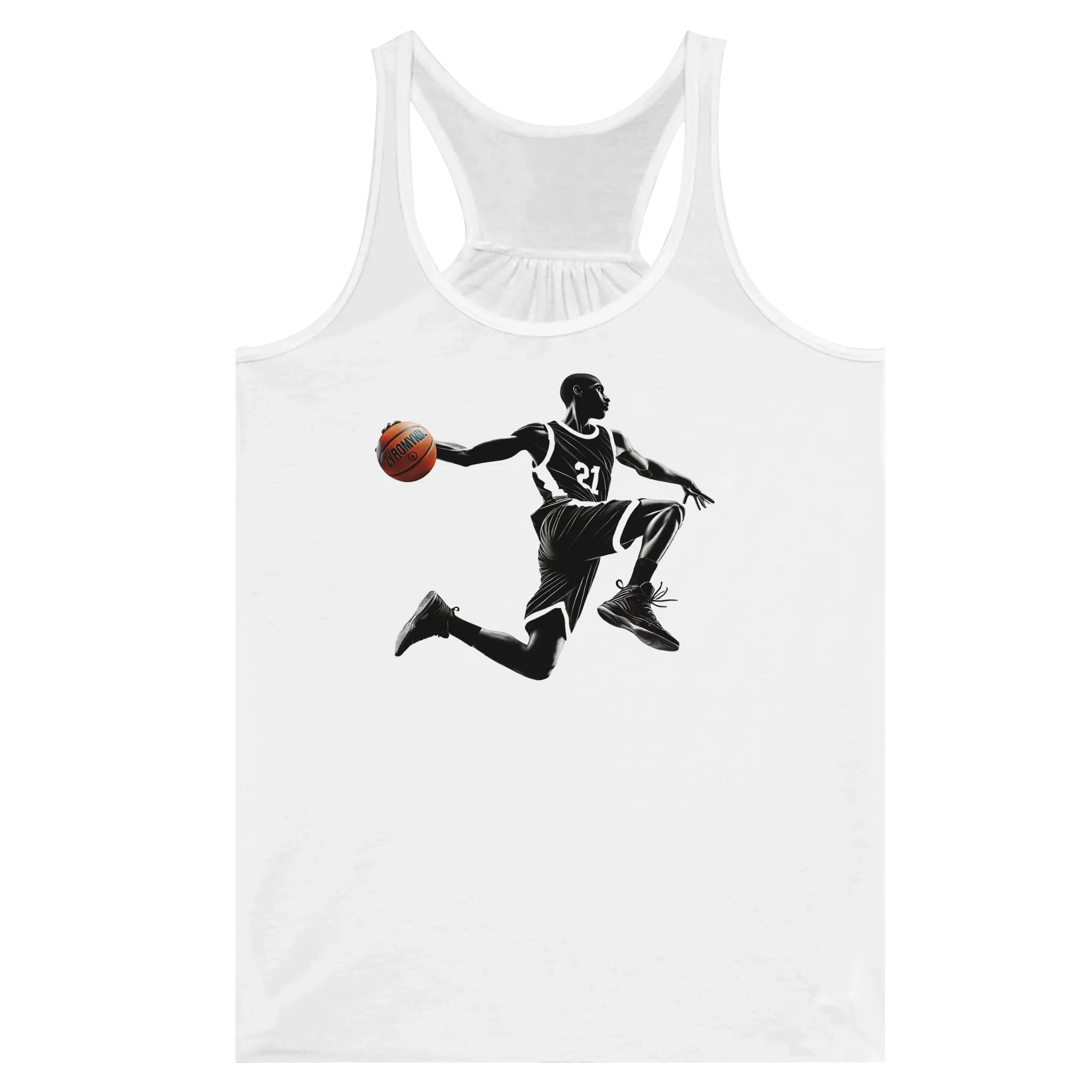 Basketball Player Mid-Air - Women's Flowy Racerback Tank Top | Bella   Canvas 8800