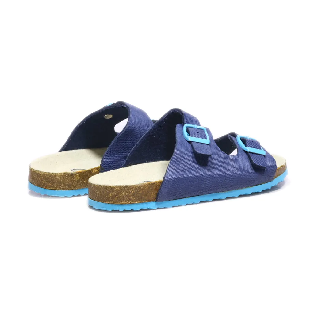 Be Happy Flat Sandals Fabric Blue Colour For Kids