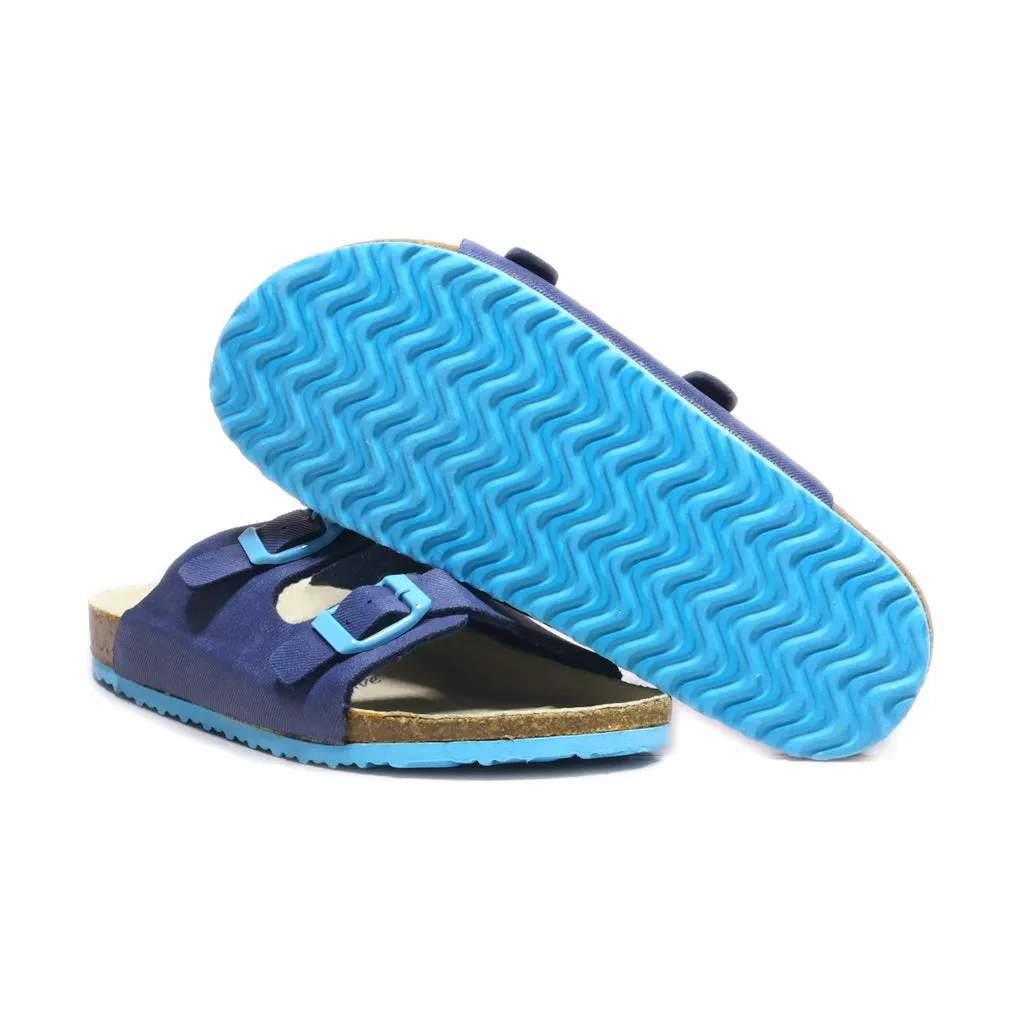 Be Happy Flat Sandals Fabric Blue Colour For Kids