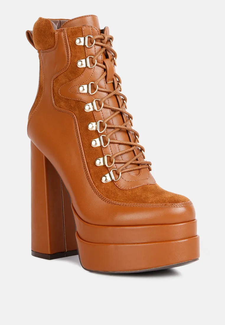 Beamer Faux Leather High Heeled Ankle Boots