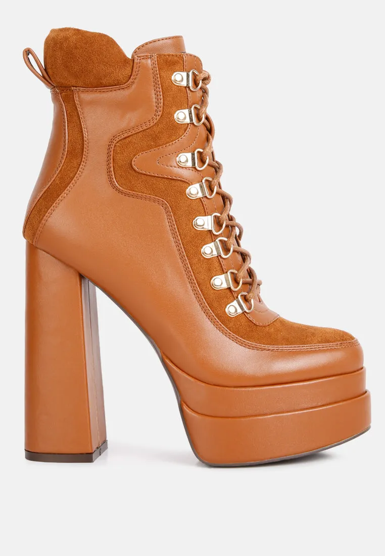 Beamer Faux Leather High Heeled Ankle Boots