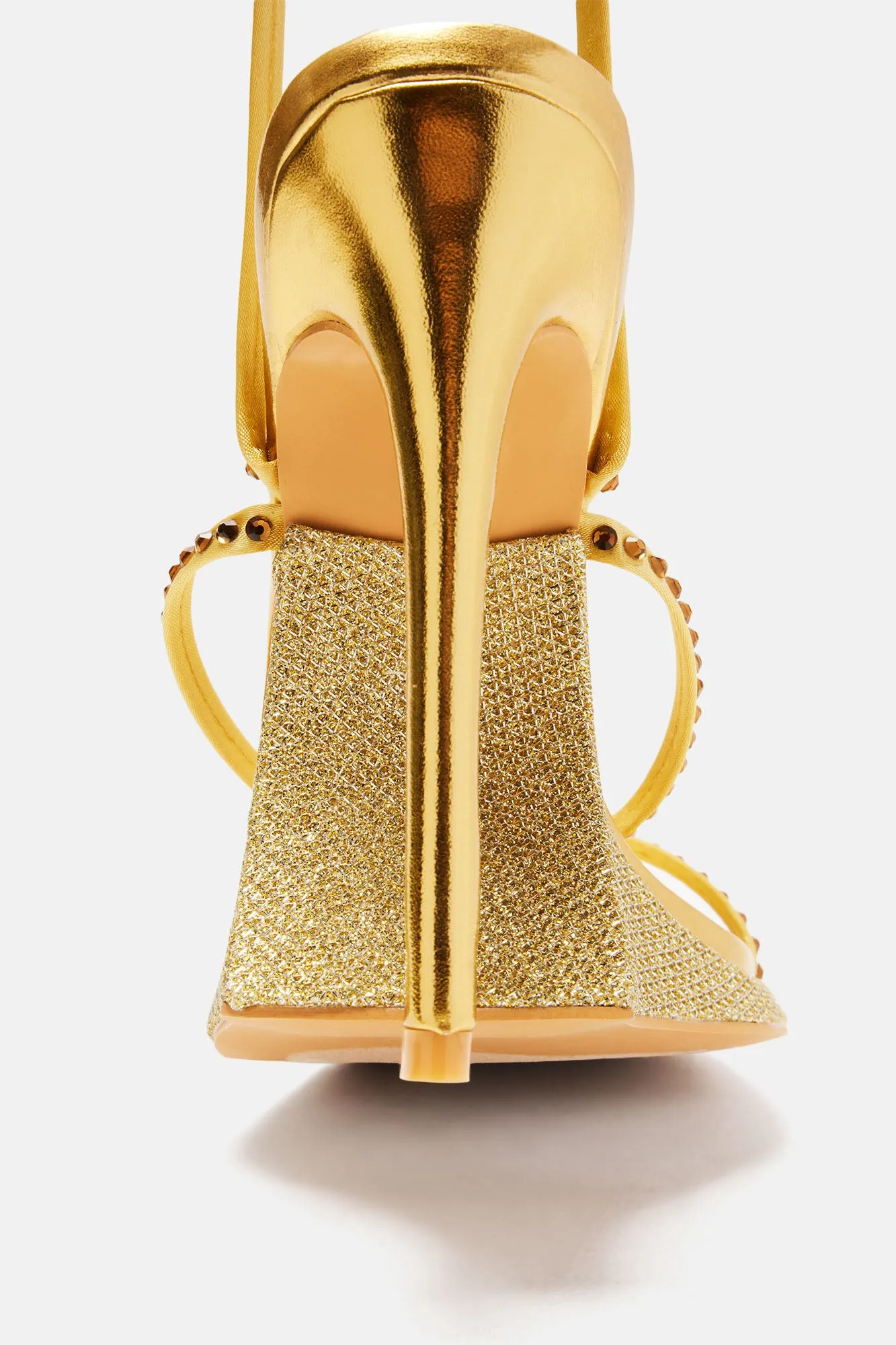 Becoming Richer Wrap Up Heeled Sandals - Gold