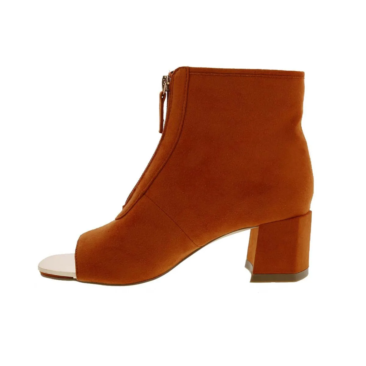 Bellini Jaded Women Open-toed Ankle Booties In Orange Microsuede