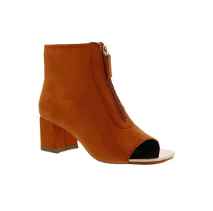 Bellini Jaded Women Open-toed Ankle Booties In Orange Microsuede