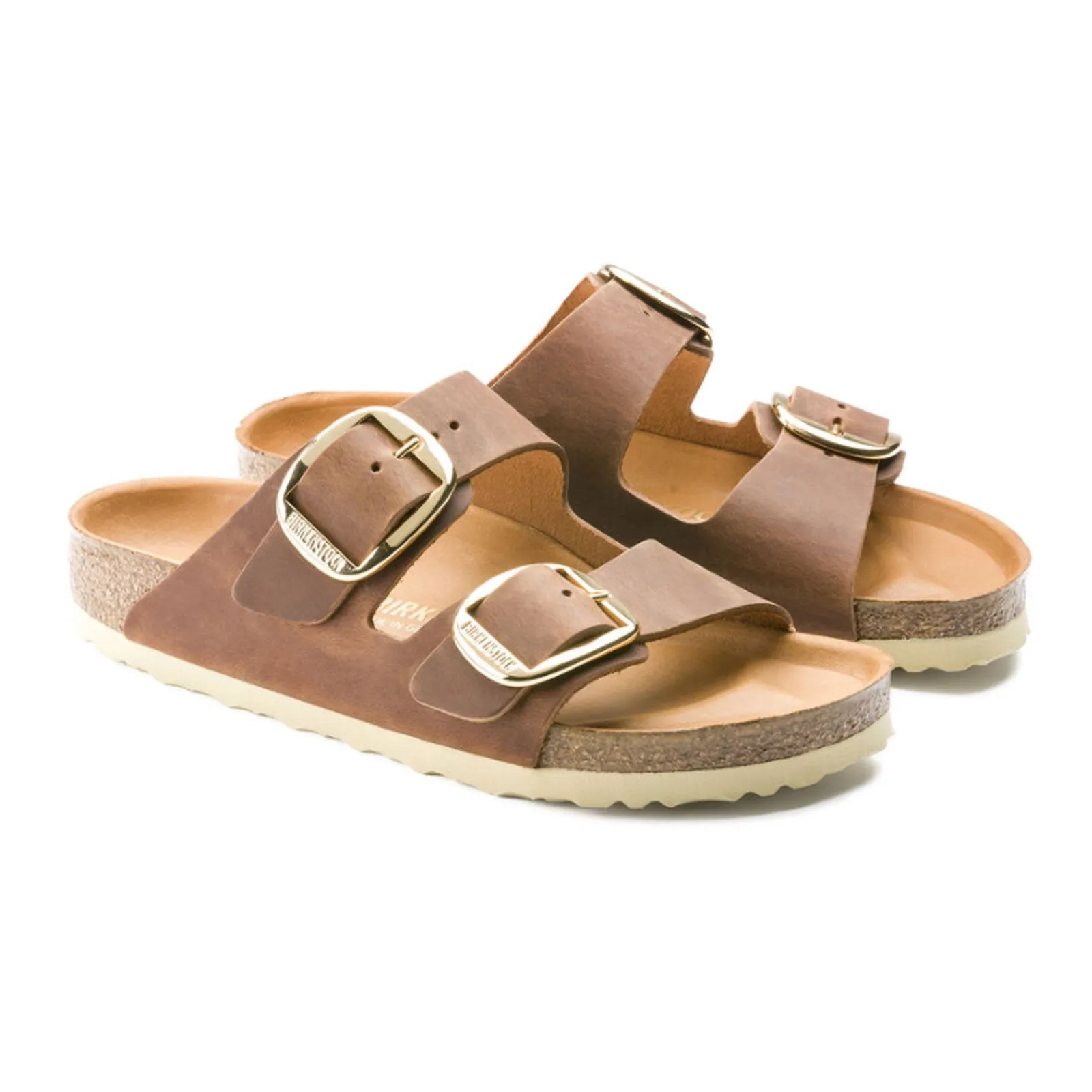 Birkenstock Arizona Big Buckle Slide Sandal (Women) - Cognac Oiled Leather