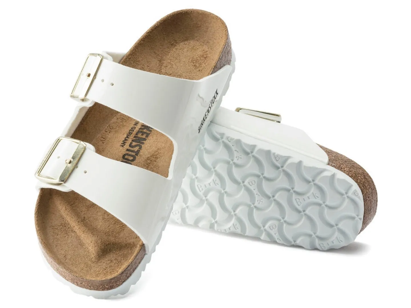 Birkenstock: Arizona Birko-Flor Patent in White