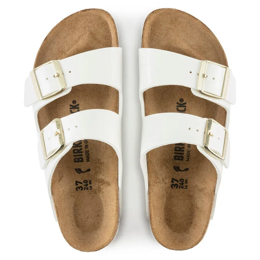 Birkenstock Arizona White Patent Birko Flor