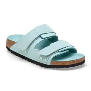 Birkenstock Uji Hex Narrow Slide Sandal (Women) - High Shine Surf Green Nubuck