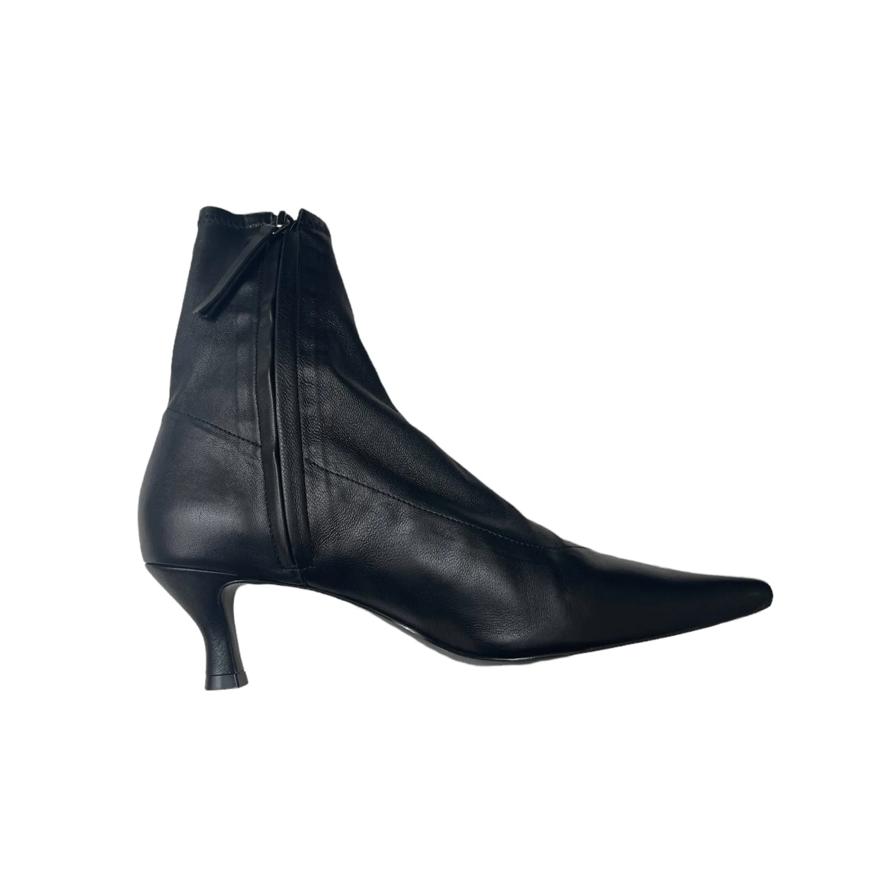 Black Kitten Heel Boots - 7.5