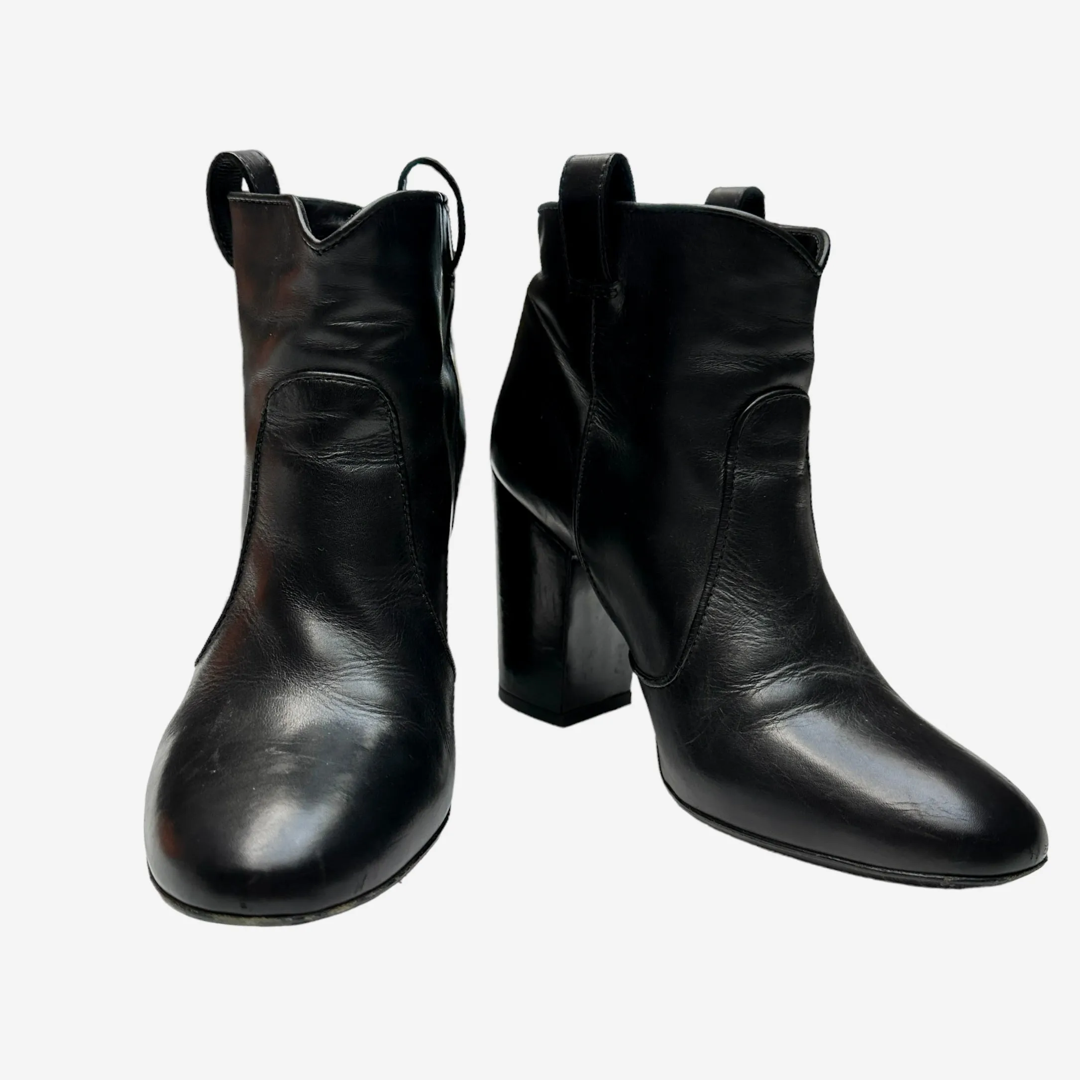 Black Leather Boots - 7