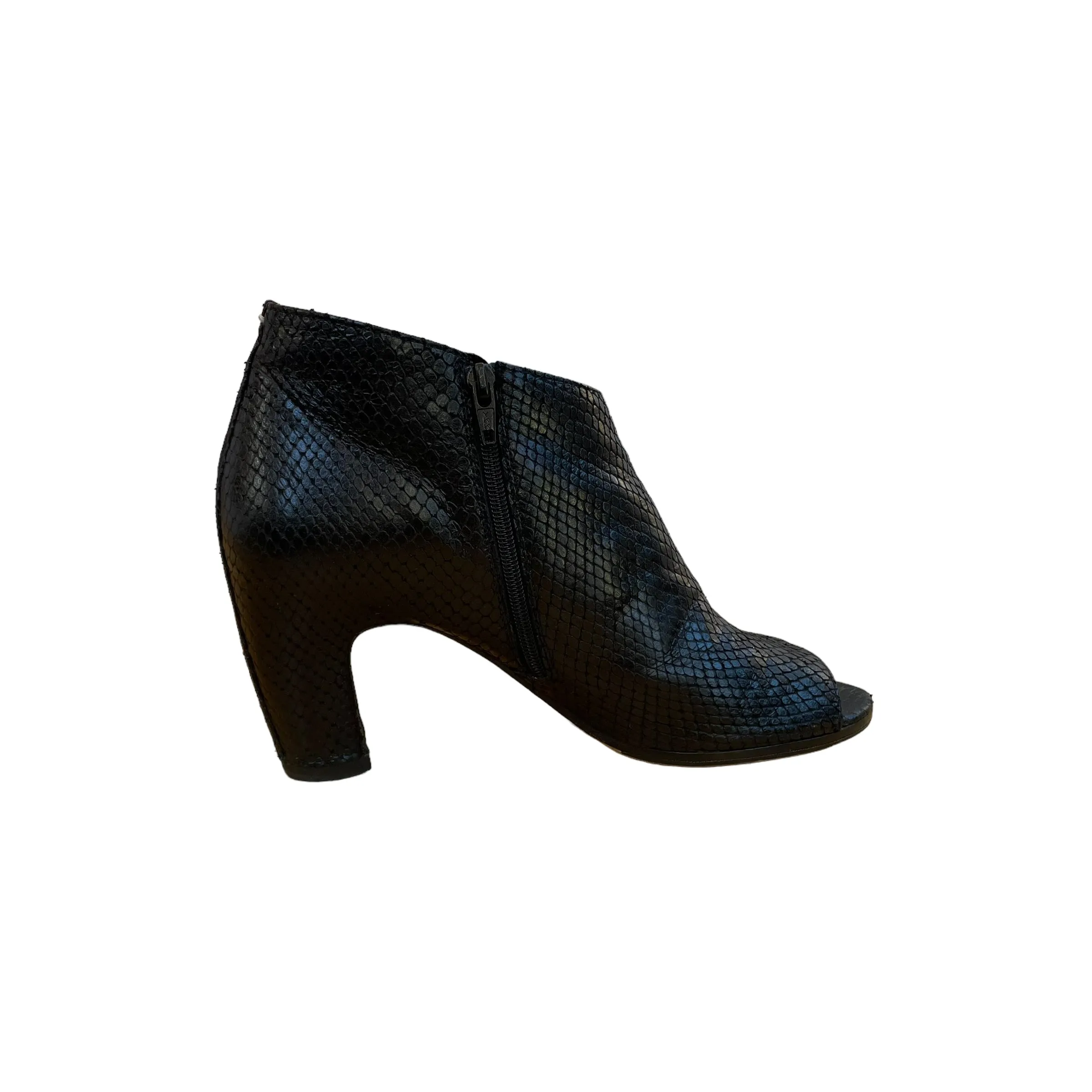 Black Snake Skin Bootie - 7