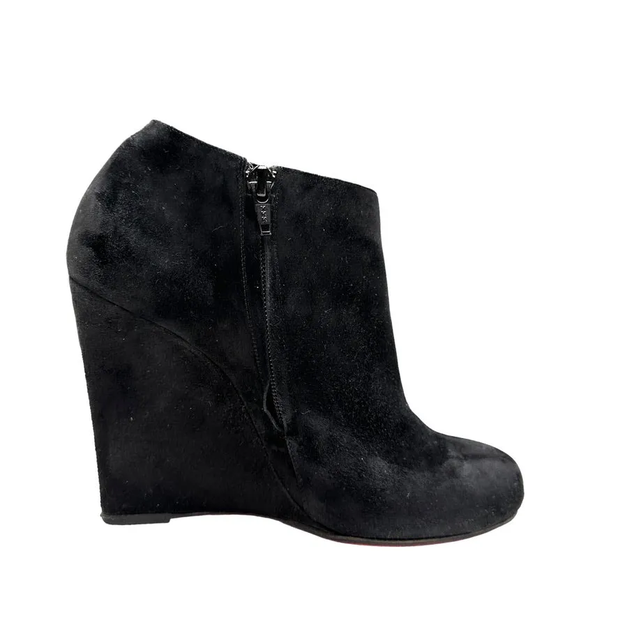 Black Suede Booties - 8.5