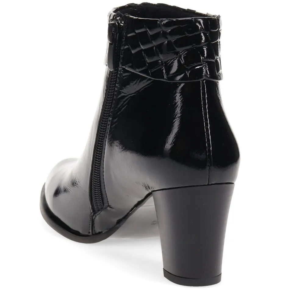 Block-Heeled Leather Ankle Boots - OZKAN40001 / 326 389