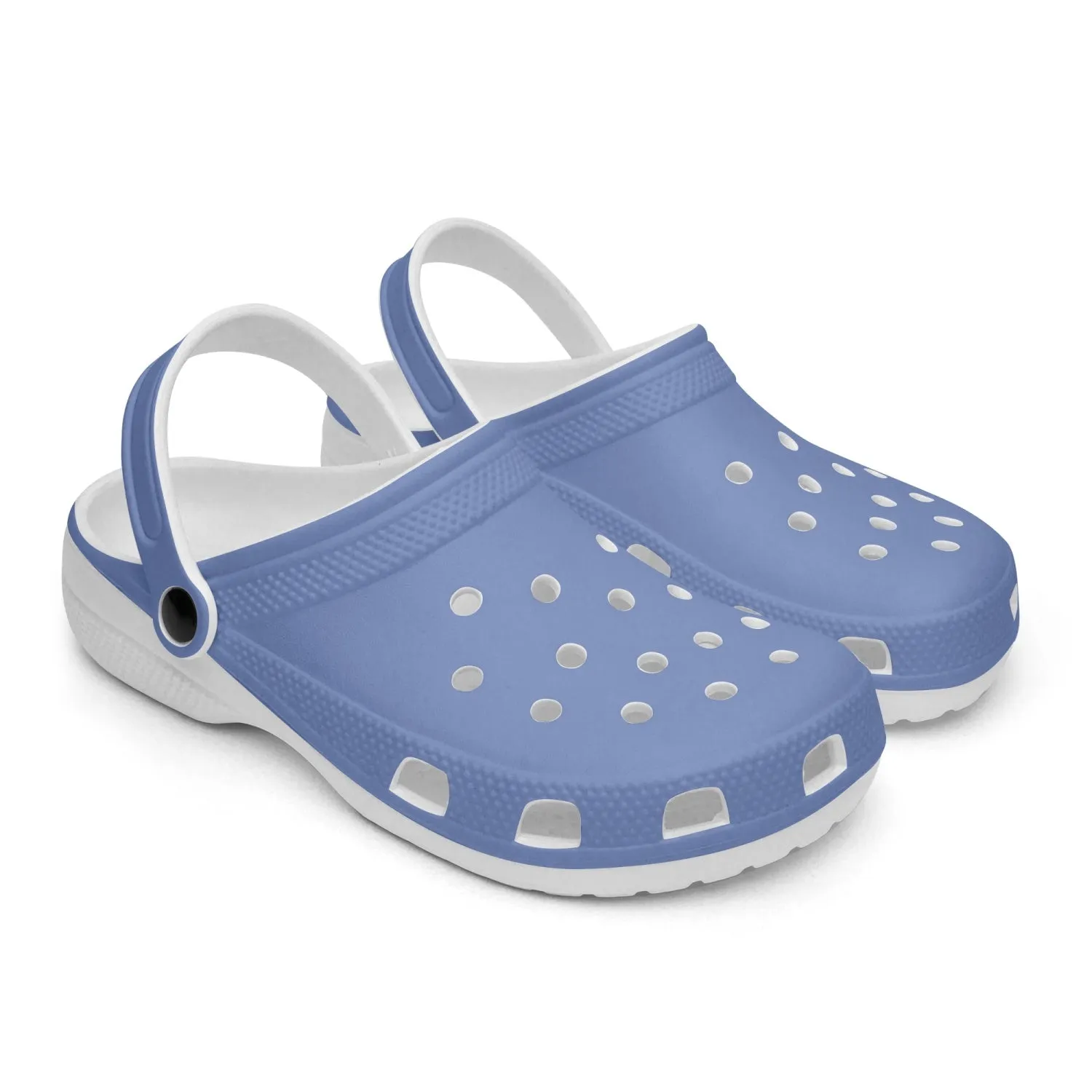 Blueberry Blue Color Unisex Clogs, Best Solid Blue Color Unisex Classic Lightweight Best Sandals For Men or Women