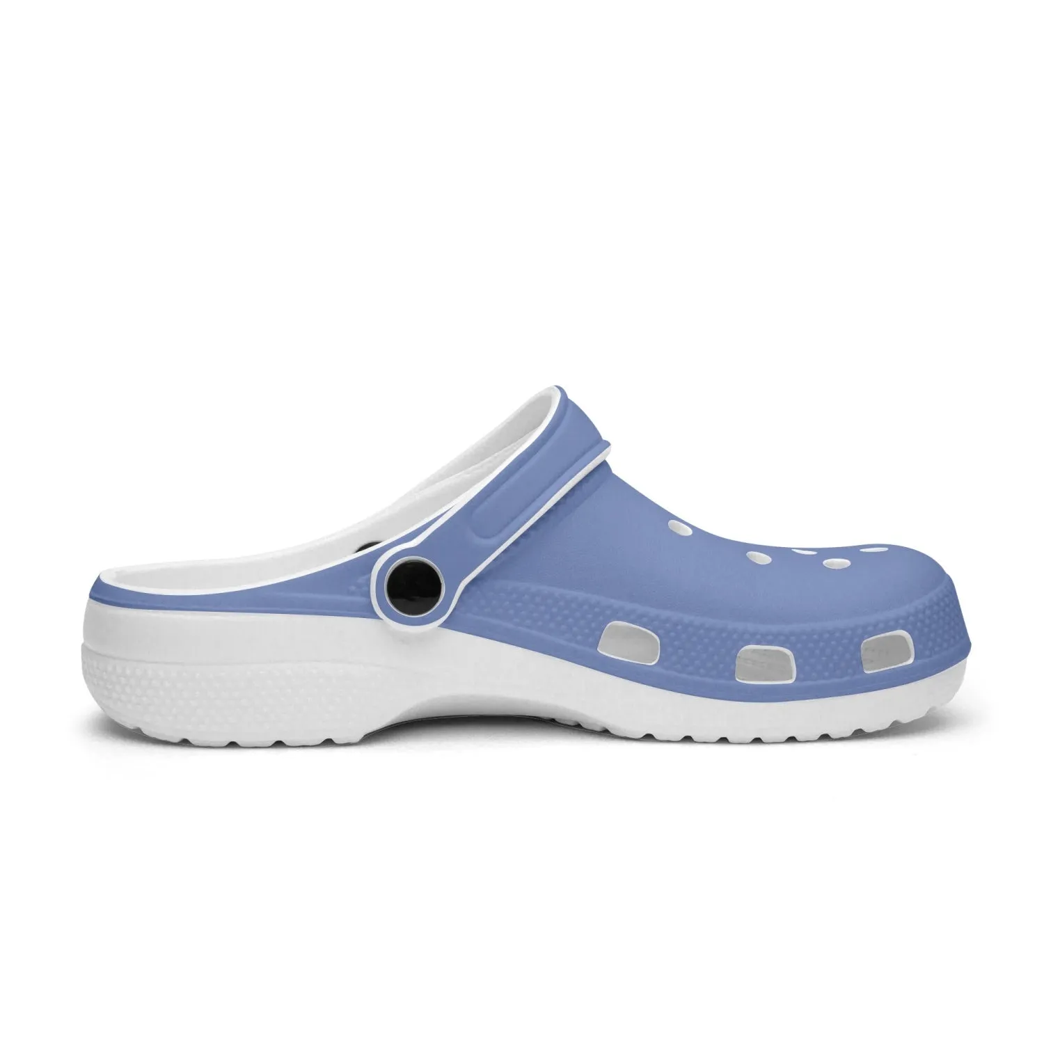 Blueberry Blue Color Unisex Clogs, Best Solid Blue Color Unisex Classic Lightweight Best Sandals For Men or Women